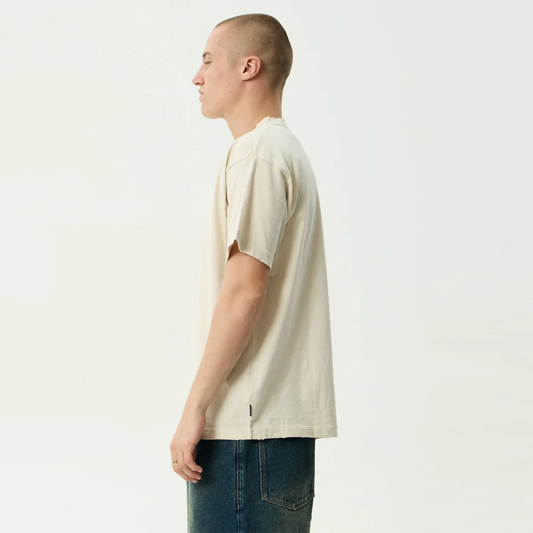 AFENDS Jlord Recycled Boxy Tee - Moonbeam - Image 3
