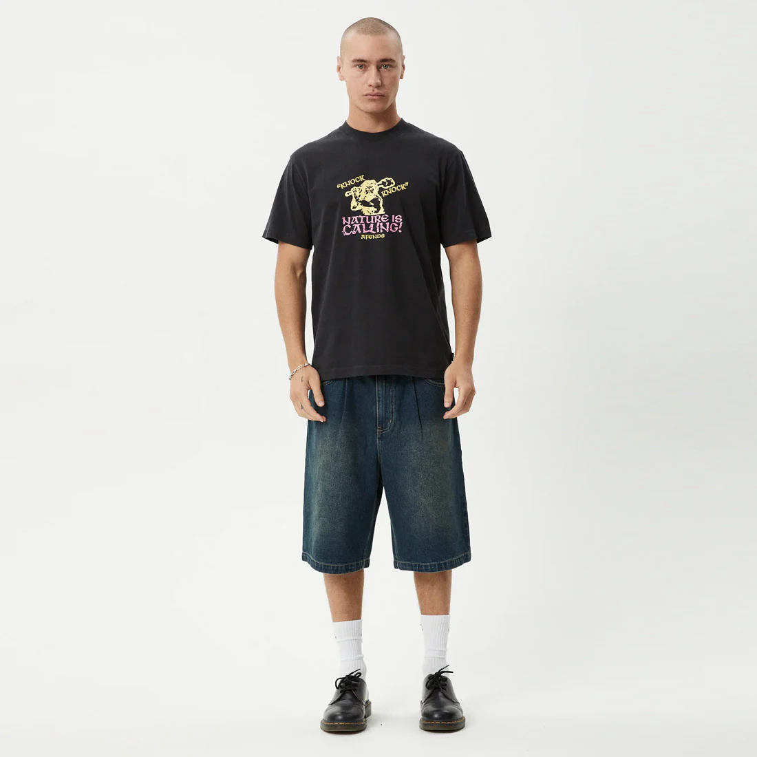 AFENDS Knock Knock Retro Tee - Stone Black - Image 6