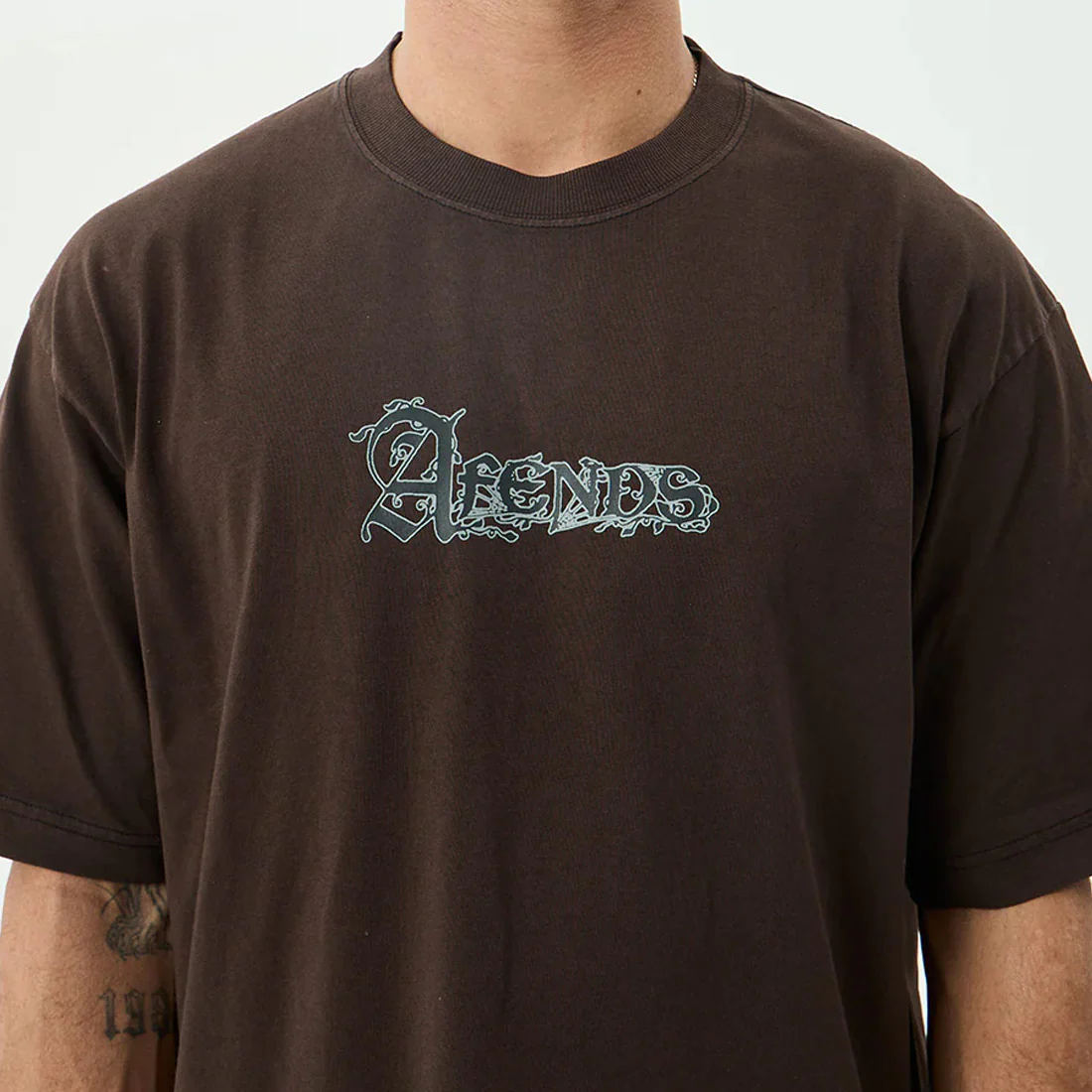 AFENDS Labyrinth Boxy Tee - Washed Coffee - Image 4
