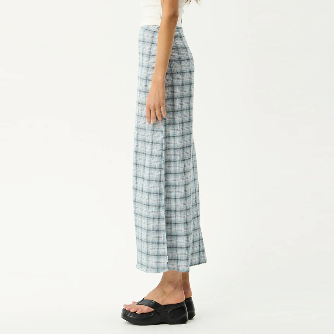 AFENDS Lagoon Seersucker Maxi Skirt - Overcast Check - Image 4