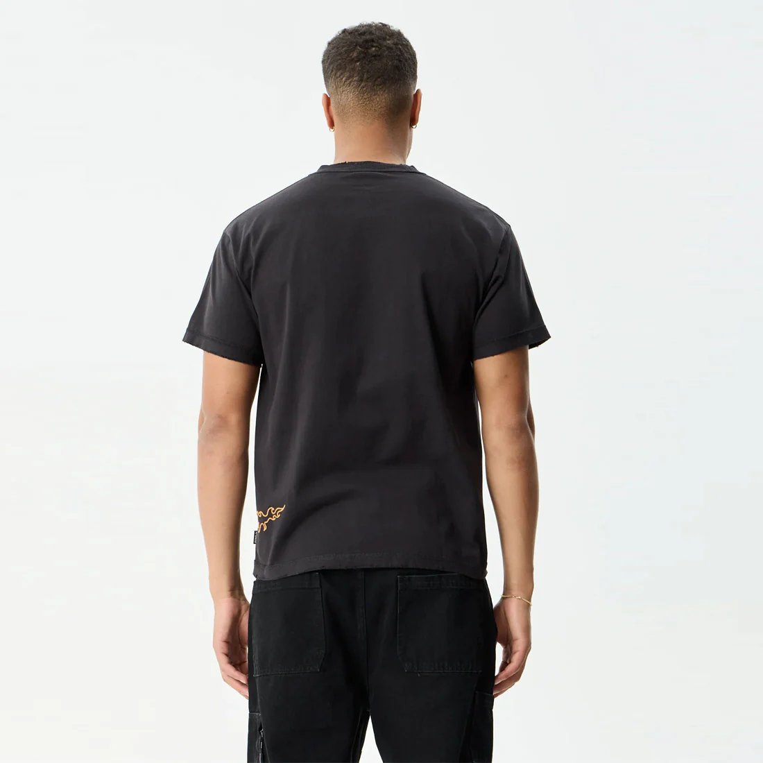 AFENDS Leap Heavyweight Boxy Tee - Stone Black - Image 4