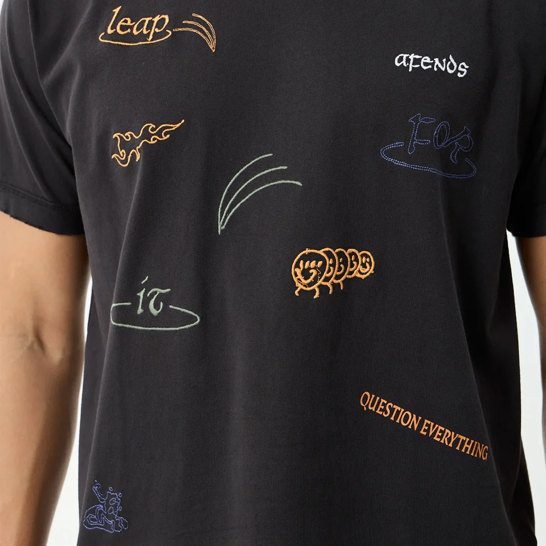 AFENDS Leap Heavyweight Boxy Tee - Stone Black - Image 5