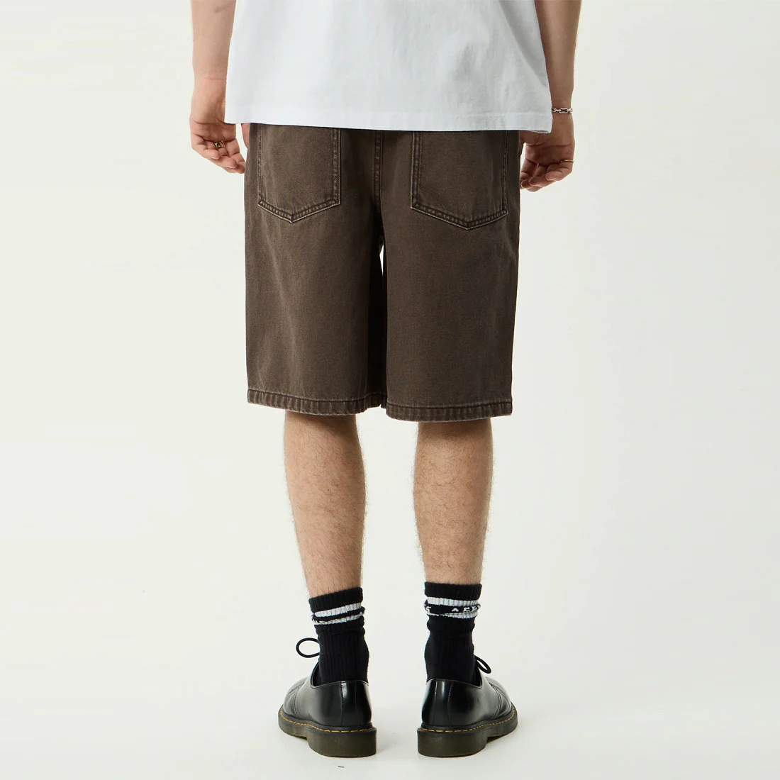AFENDS Lil C Denim Baggy Fit Short - Washed Coffee - Image 4