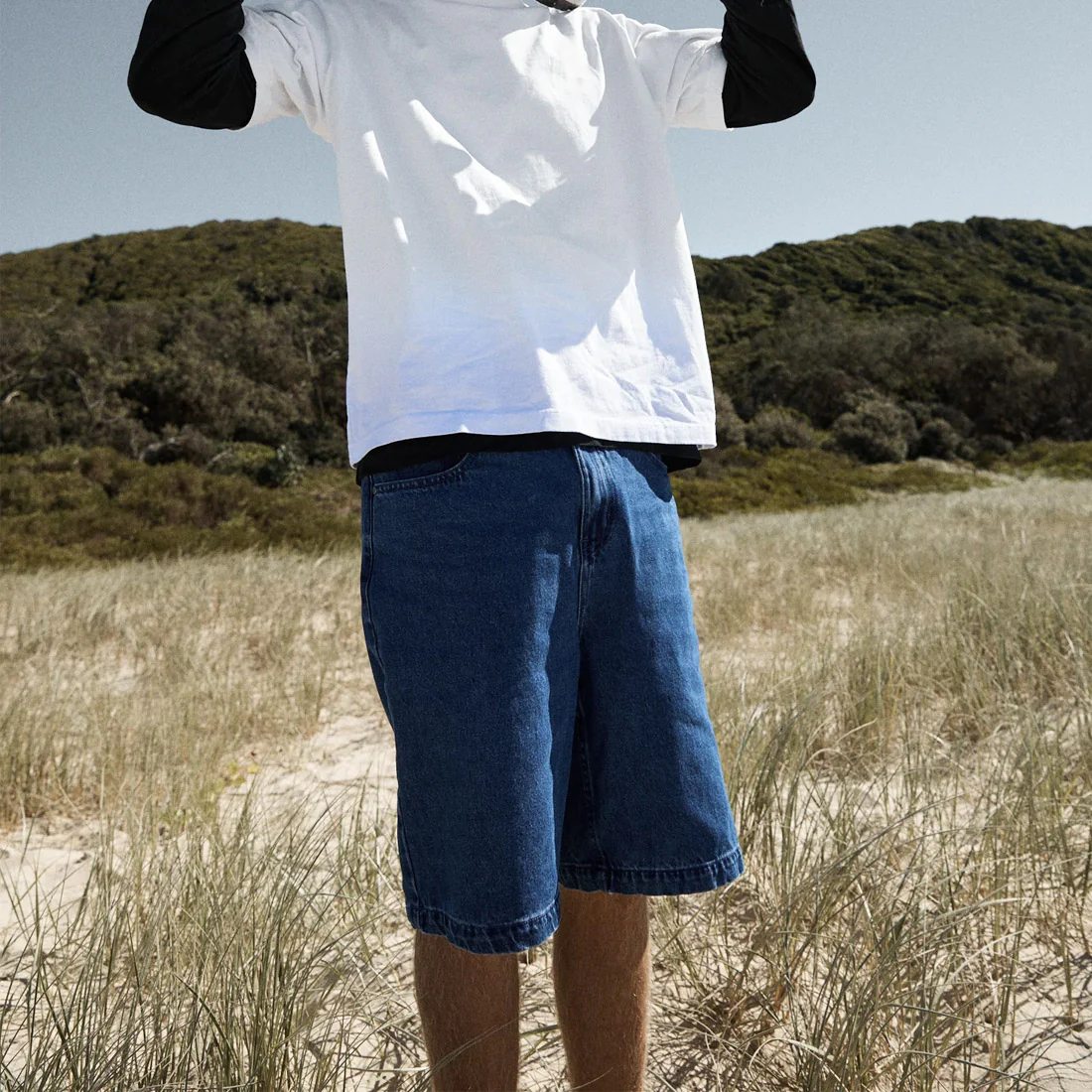 AFENDS Lil C Denim Baggy Short - Authentic Blue - Image 3