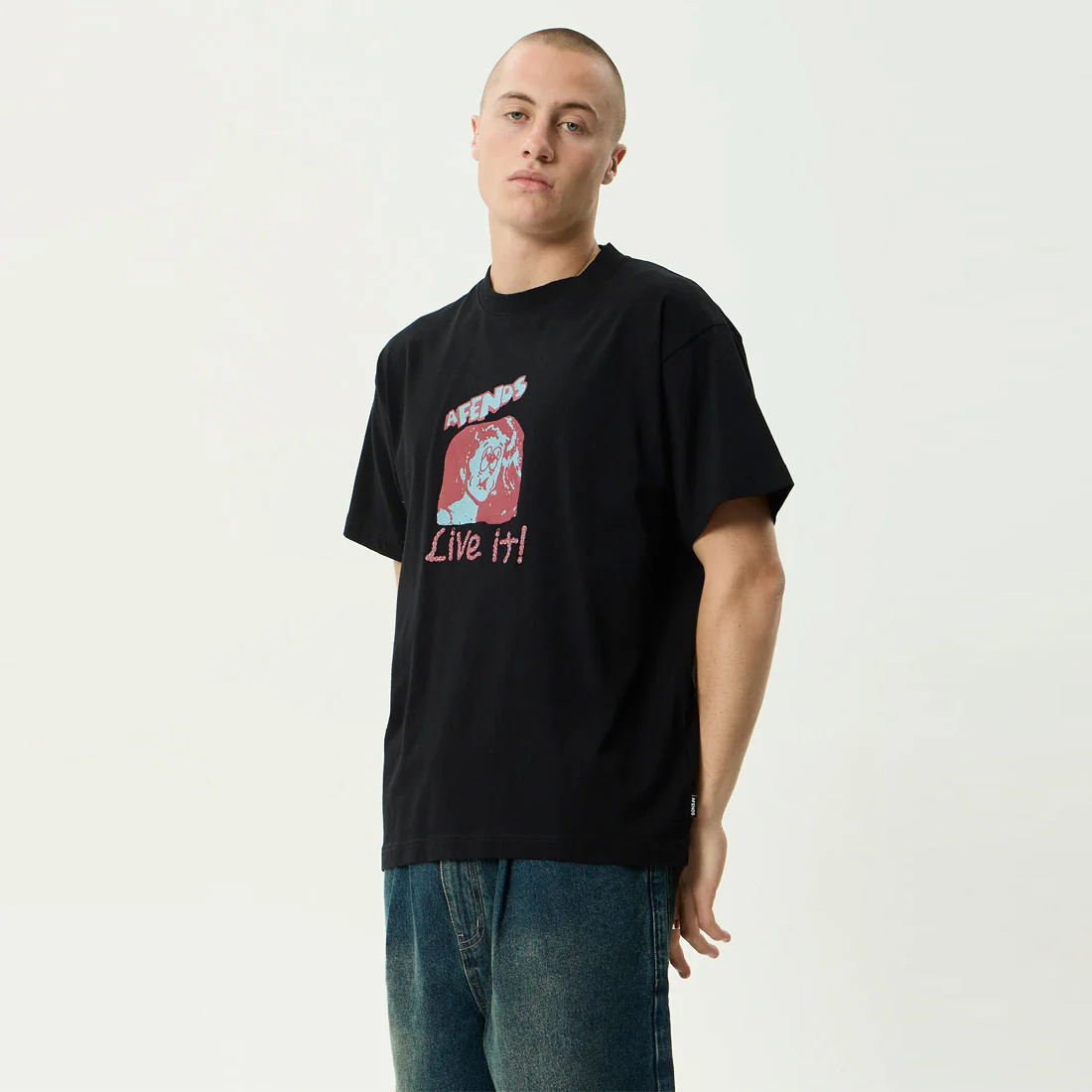 AFENDS Live It Boxy Tee - Black - Image 2