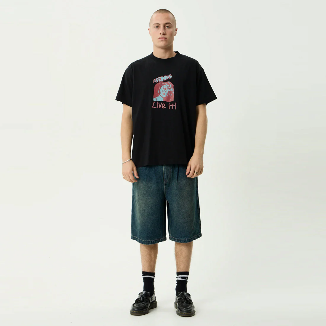 AFENDS Live It Boxy Tee - Black - Image 6