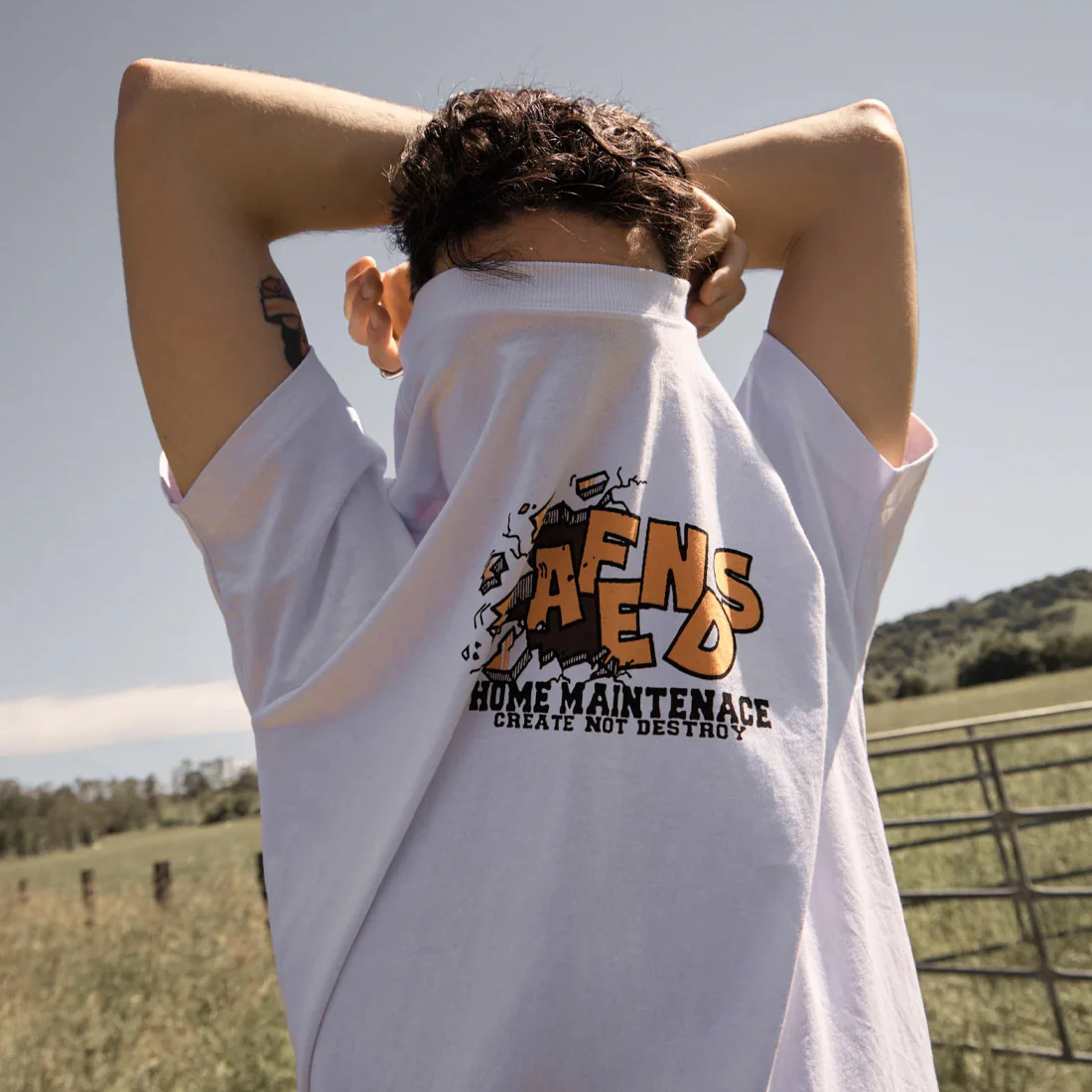 AFENDS Maintenance Boxy Fit Tee - White - Image 5
