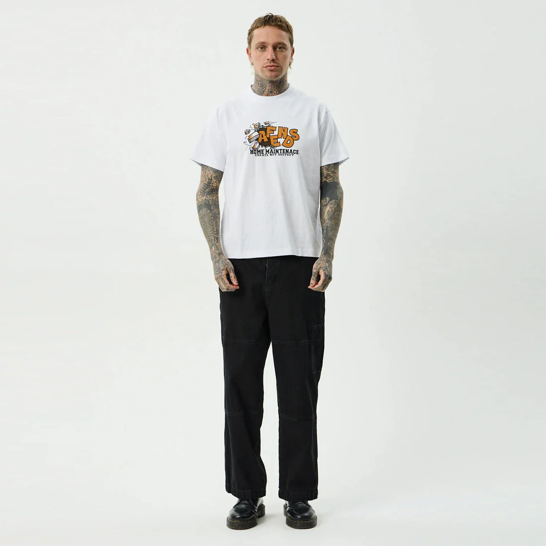 AFENDS Maintenance Boxy Fit Tee - White - Image 8