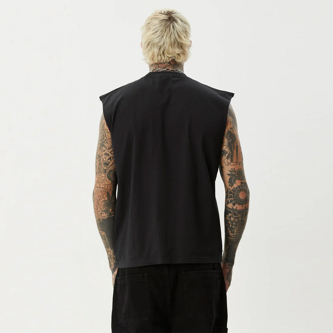 AFENDS Mix Up Sleeveless Tee - Stone Black - Image 4