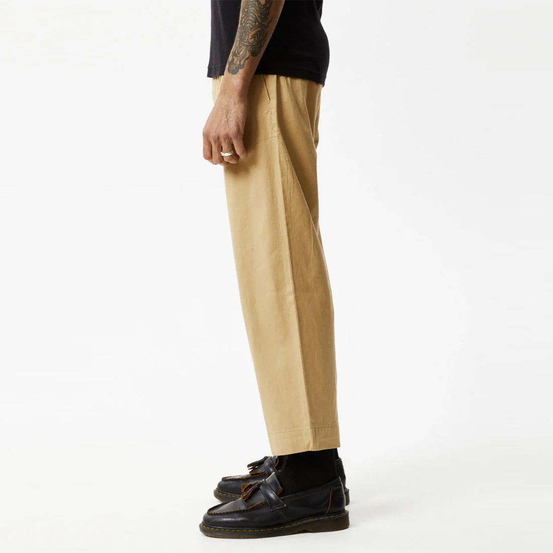 AFENDS Mixed Business Hemp Suit Pant - Tan - Image 4