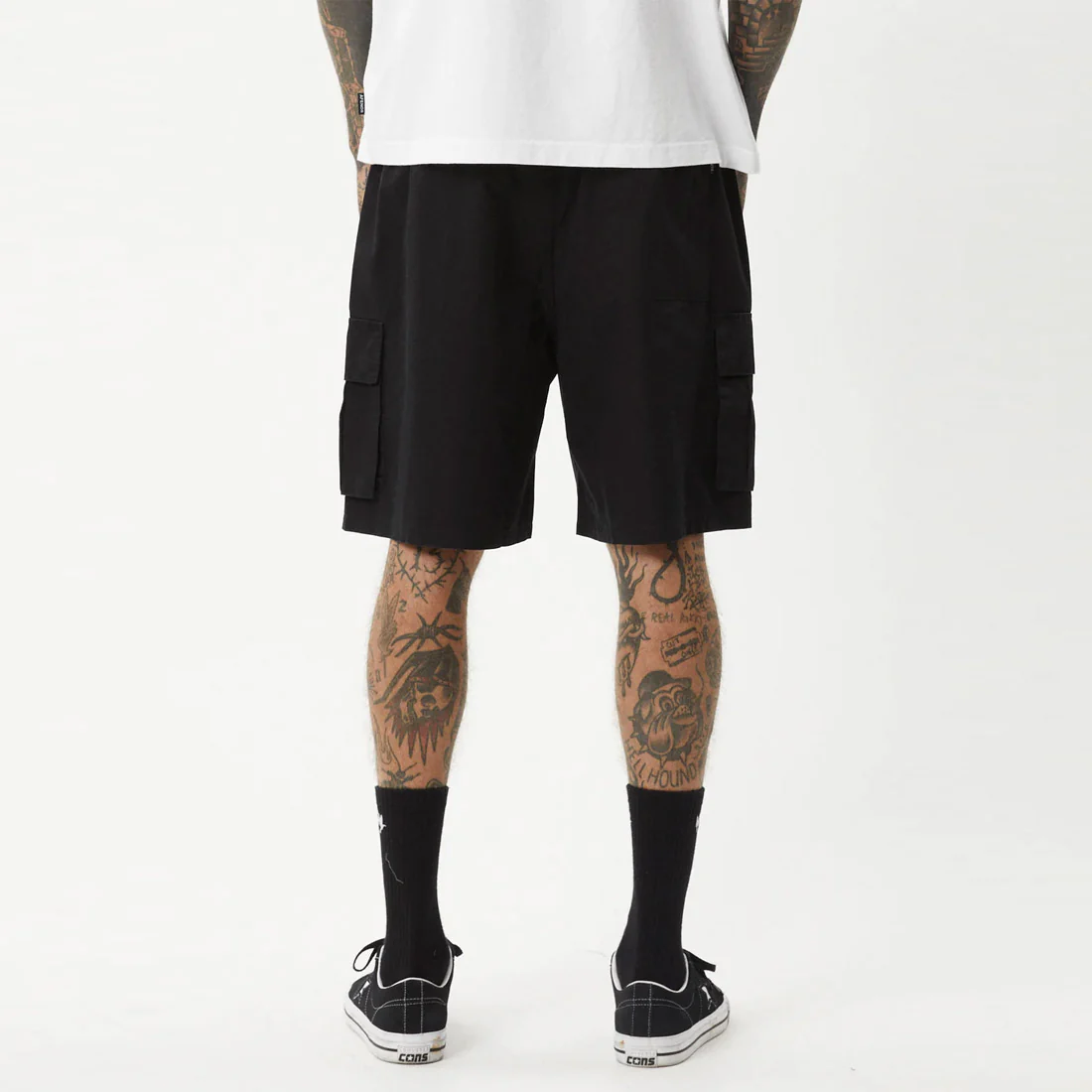 AFENDS Ninety Eights Oversized Cargo Short 20" - Black - Image 4