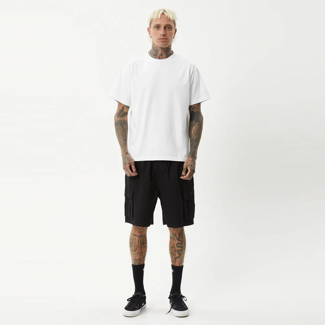 AFENDS Ninety Eights Oversized Cargo Short 20" - Black - Image 6