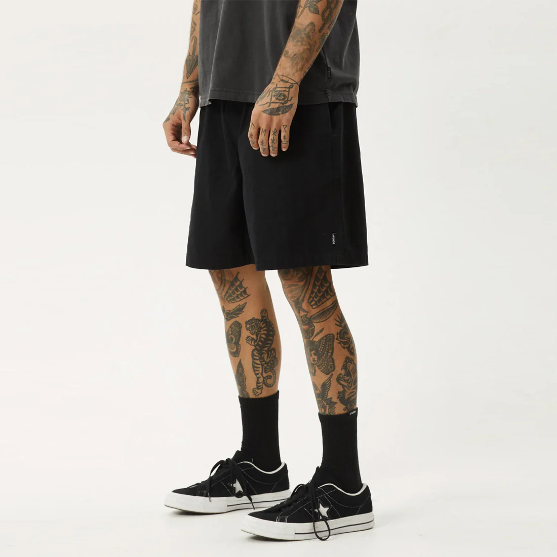 AFENDS Ninety Eights Oversized Short 20" - Black - Image 2
