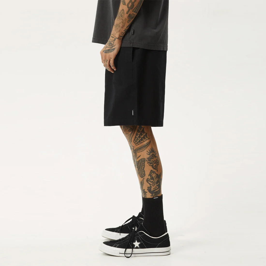 AFENDS Ninety Eights Oversized Short 20" - Black - Image 3