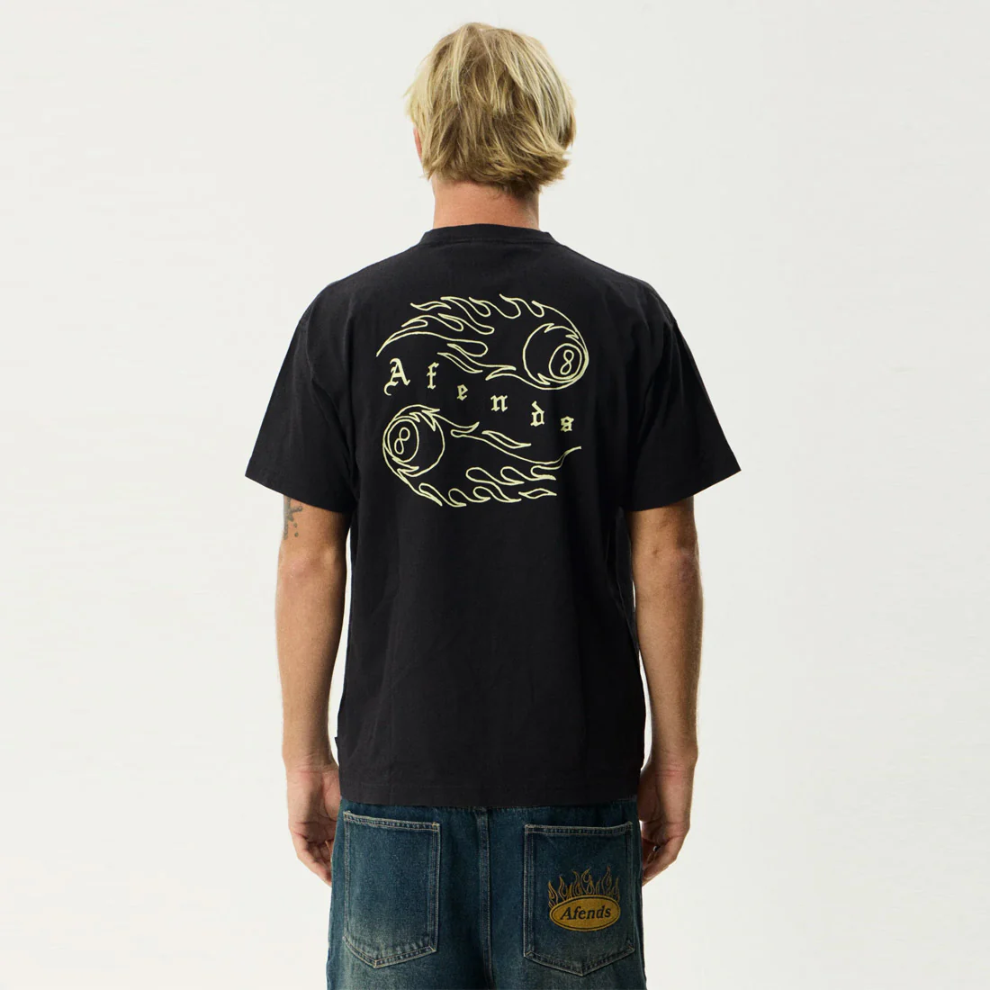 AFENDS Off Balance Heavyweight Boxy Tee - Stone Black - Image 4