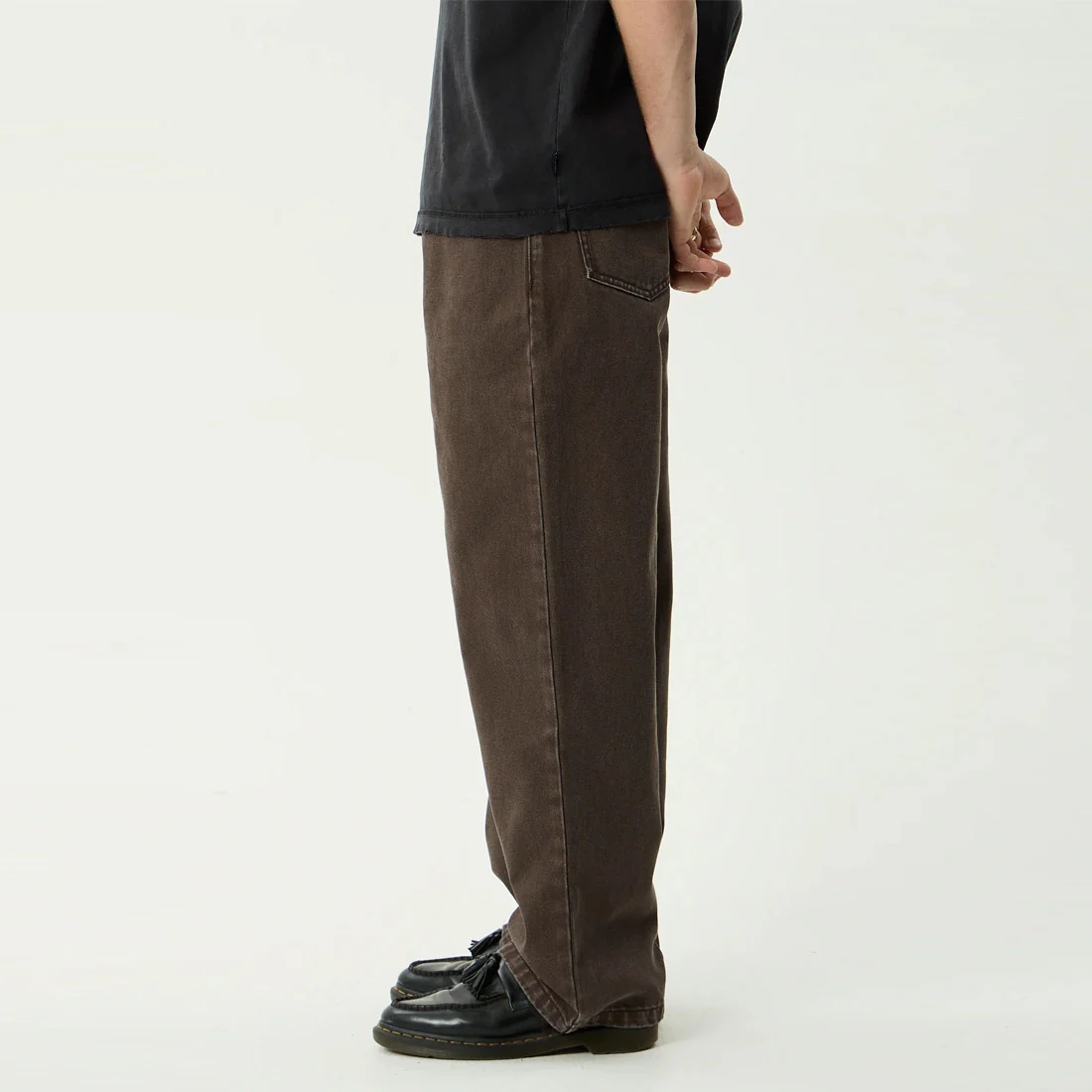 AFENDS Pablo Denim Baggy Jean - Washed Coffee - Image 2