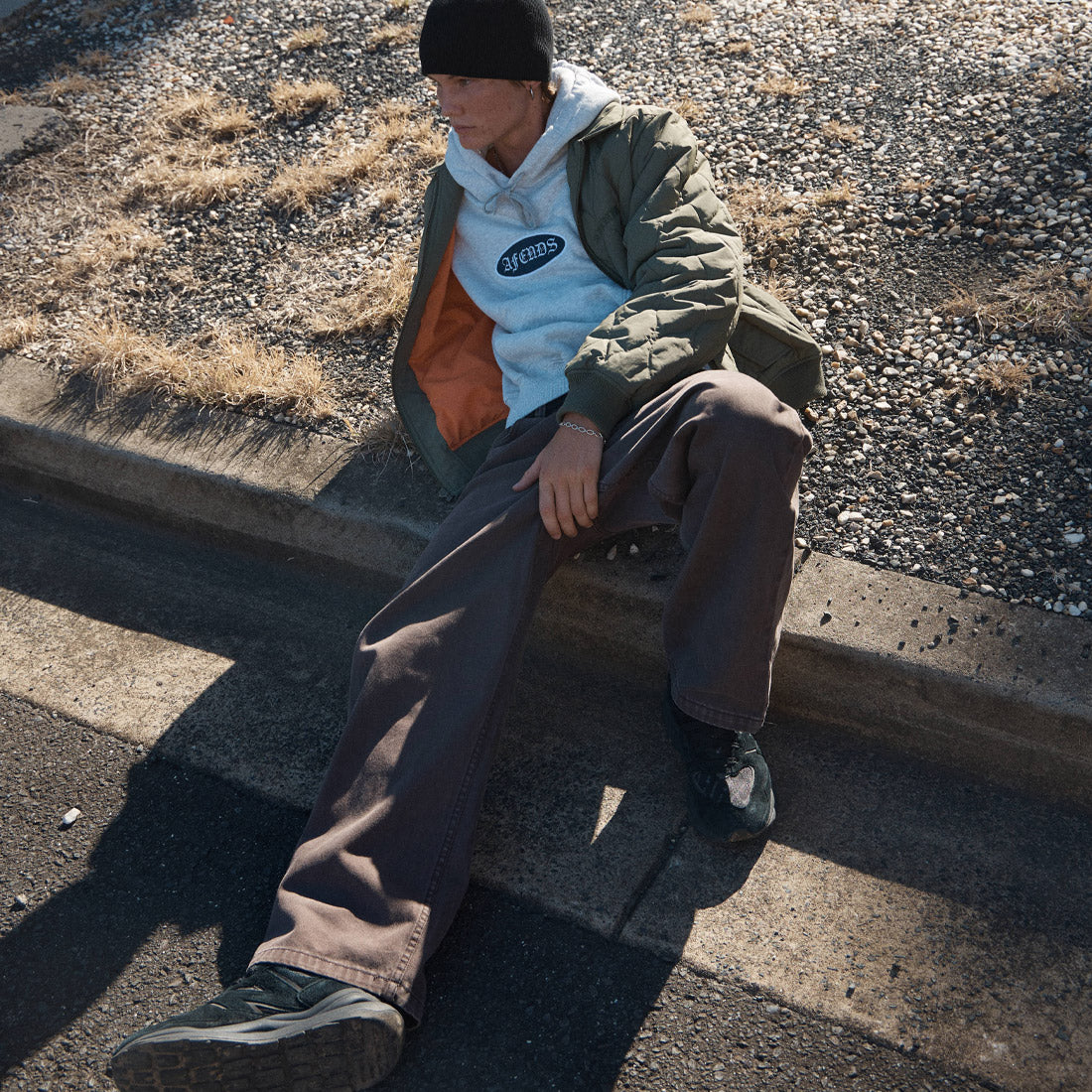 AFENDS Pablo Denim Baggy Jean - Washed Coffee - Image 4
