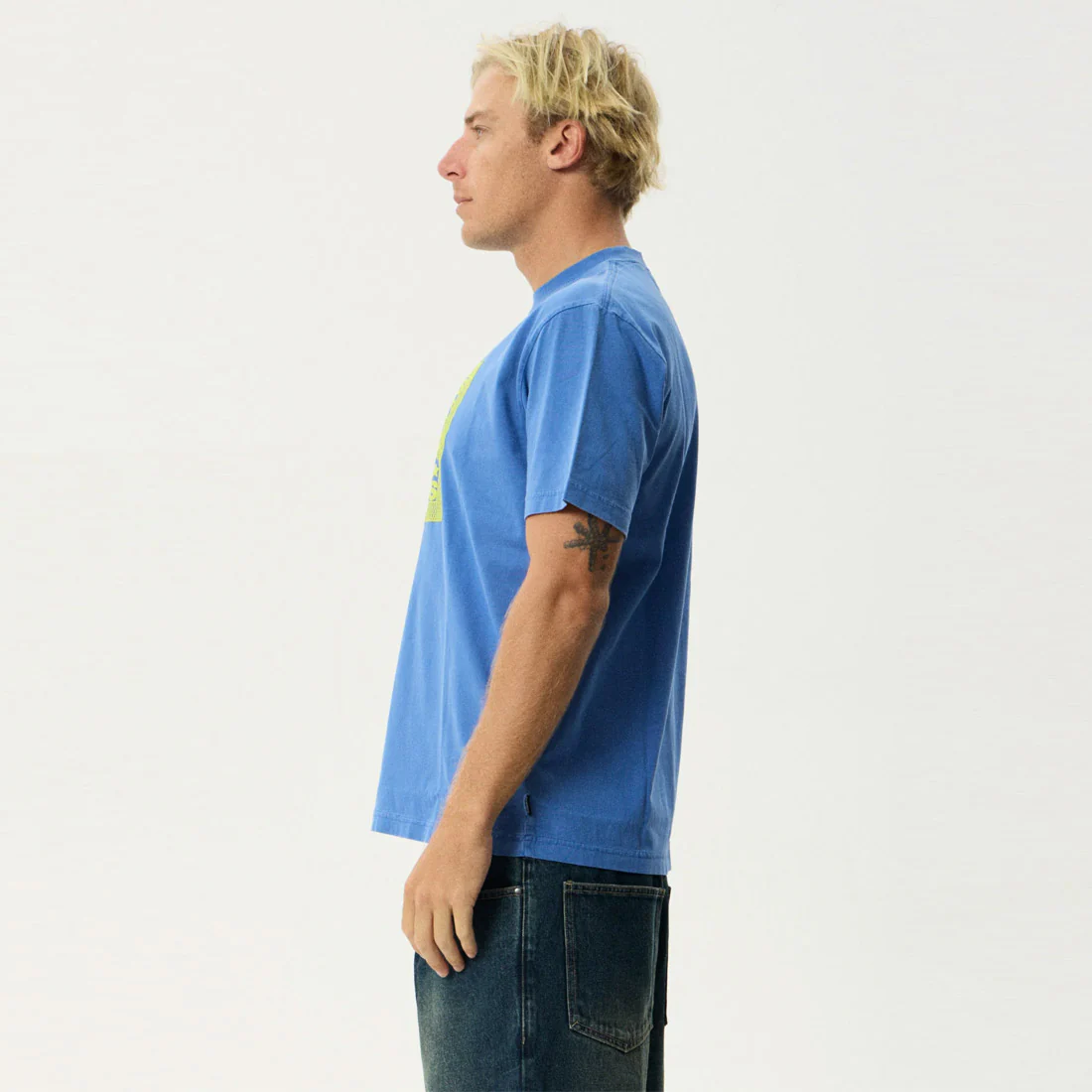 AFENDS Painter Retro Tee - Washed Marina - Image 3