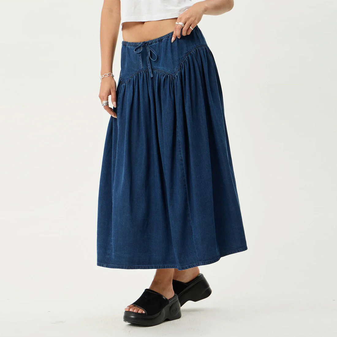 AFENDS Palmer Midi Skirt - Ink - Image 2