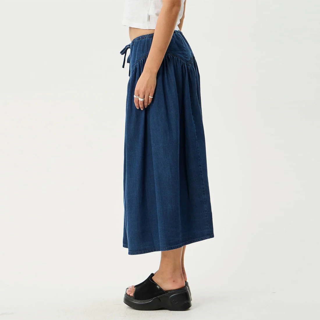 AFENDS Palmer Midi Skirt - Ink - Image 3