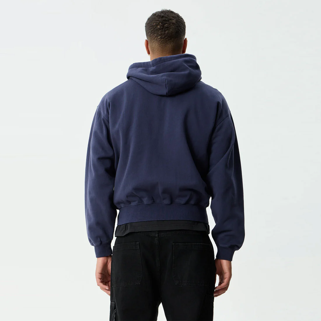 AFENDS Pent-A-Gone Boxy Zip Hood - Washed Deep Sea - Image 5