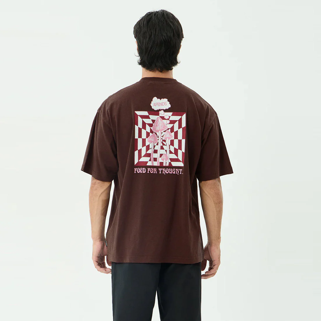 AFENDS Perception Boxy Tee - Washed Coffee - Image 2