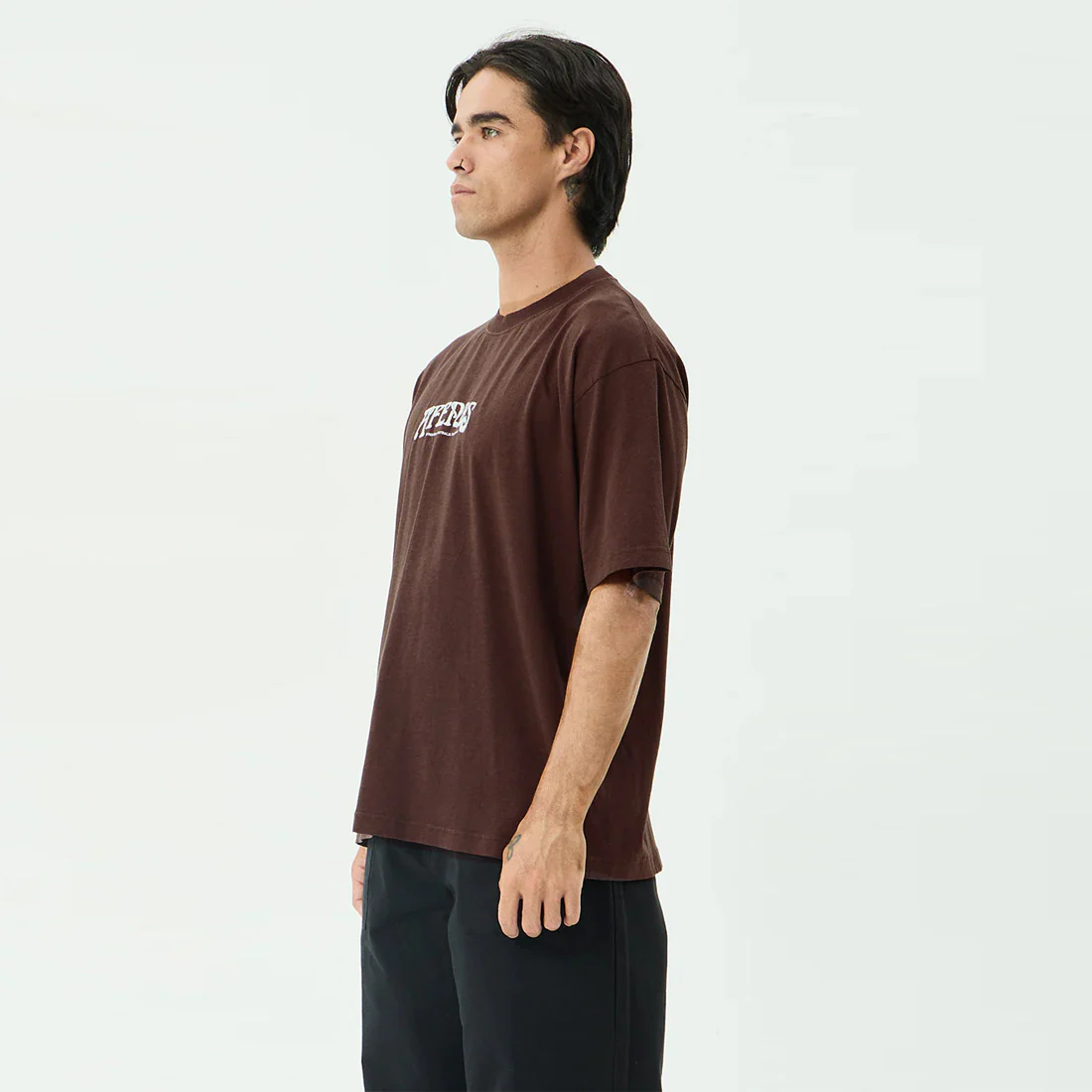AFENDS Perception Boxy Tee - Washed Coffee - Image 3