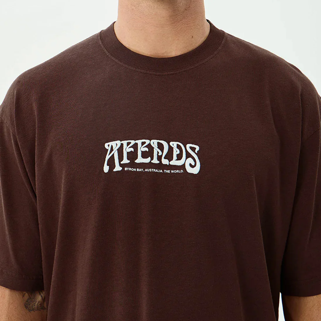 AFENDS Perception Boxy Tee - Washed Coffee - Image 4