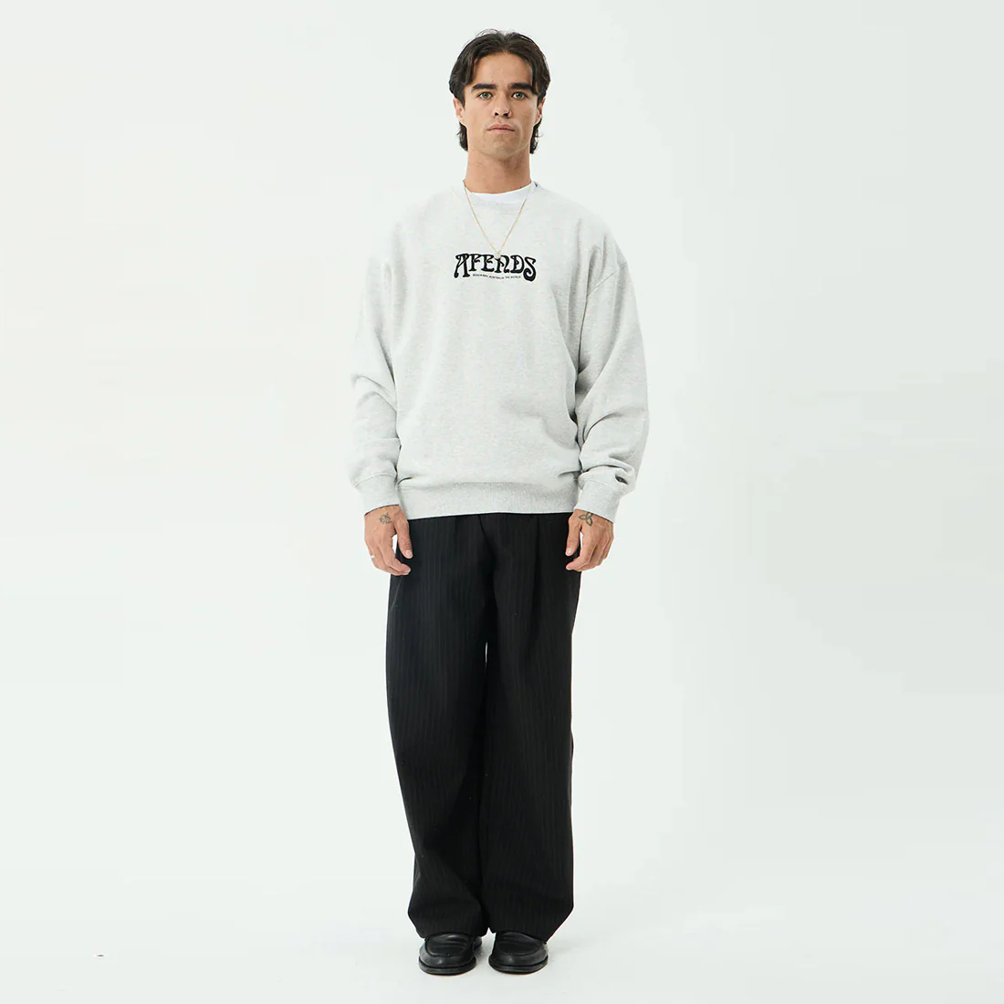 AFENDS Perception Crew - Grey Marle - Image 5