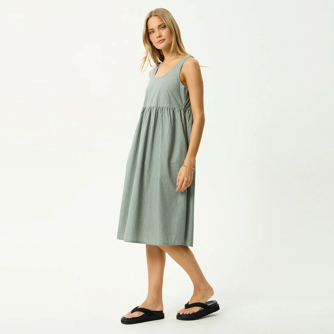 AFENDS Pinned Midi Dress - Sycamore Stripe - Image 2
