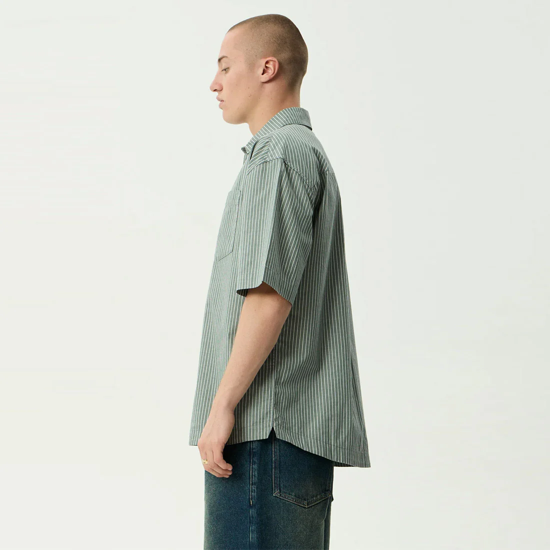 AFENDS Pinned Short Sleeve Shirt - Sycamore Stripe - Image 4