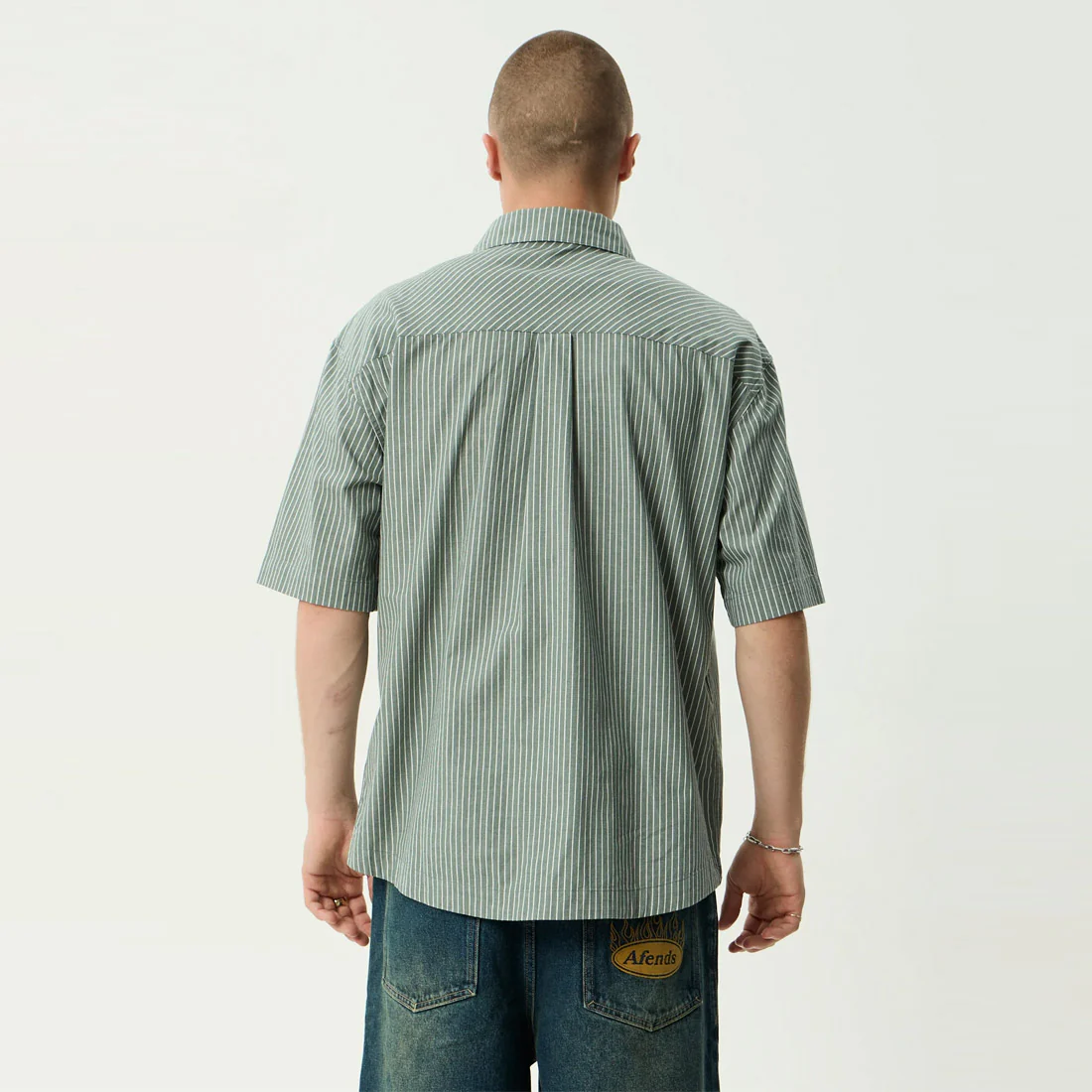 AFENDS Pinned Short Sleeve Shirt - Sycamore Stripe - Image 5