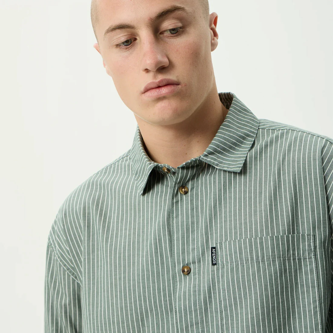 AFENDS Pinned Short Sleeve Shirt - Sycamore Stripe - Image 6