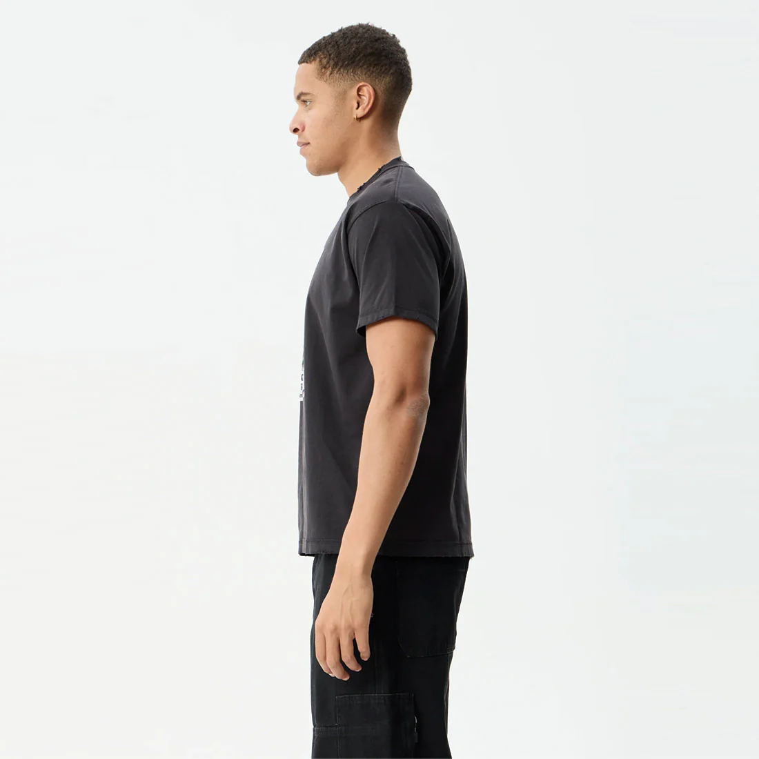AFENDS Research Heavyweight Boxy Tee - Stone Black - Image 3