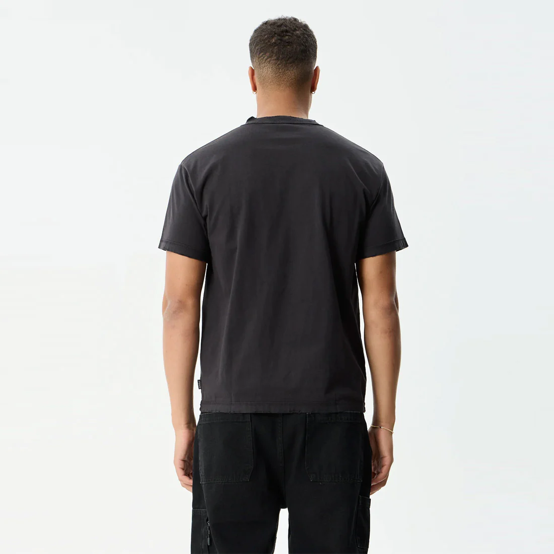 AFENDS Research Heavyweight Boxy Tee - Stone Black - Image 4