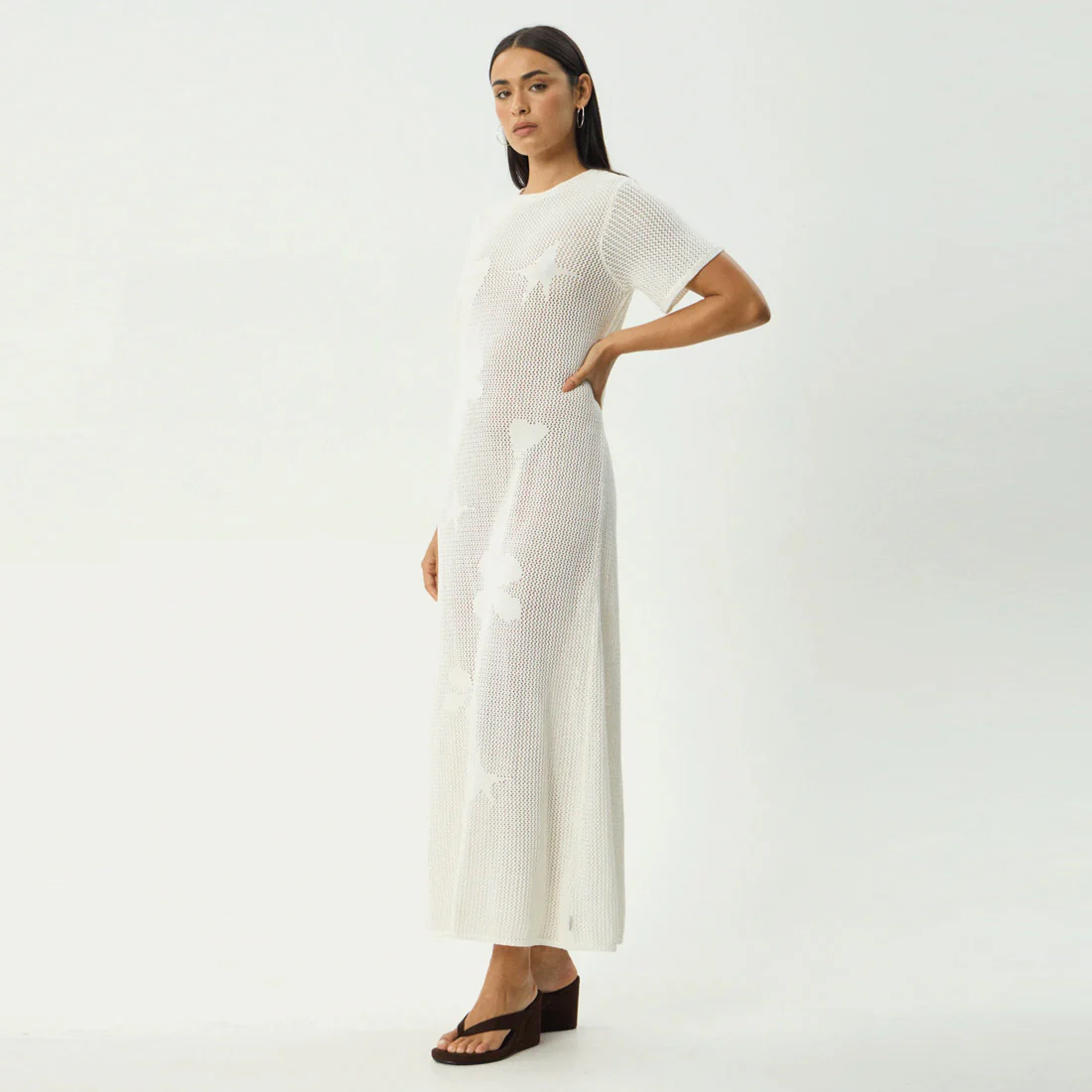 AFENDS Riley Knit Midi Dress - White - Image 3