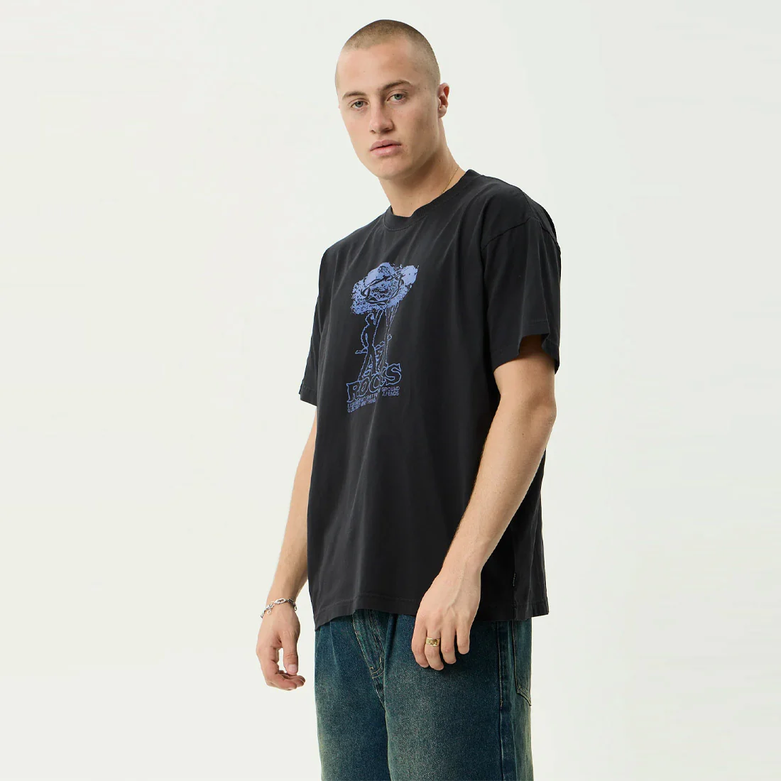 AFENDS Rocked Boxy Tee - Stone Black - Image 2