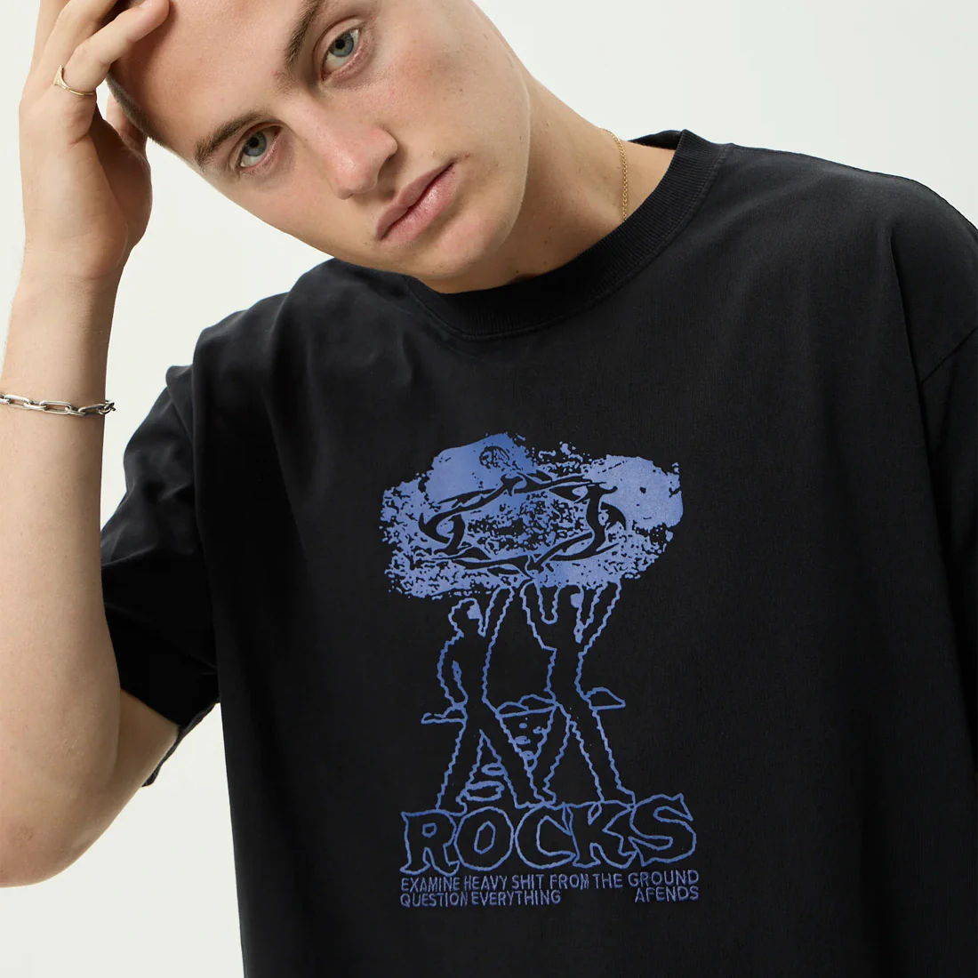 AFENDS Rocked Boxy Tee - Stone Black - Image 5
