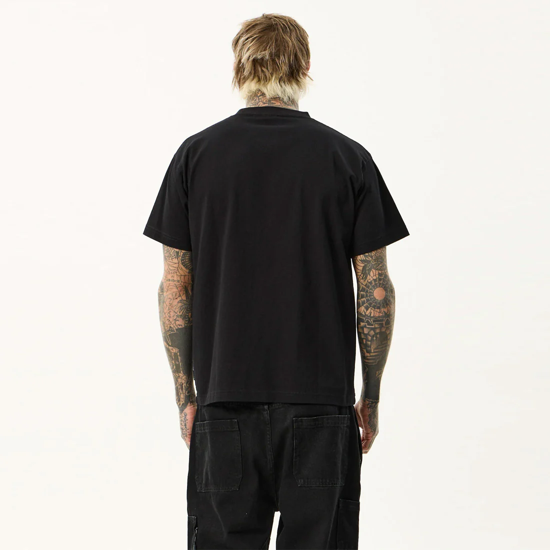 AFENDS Sadworld Heavyweight Boxy Tee - Black - Image 4