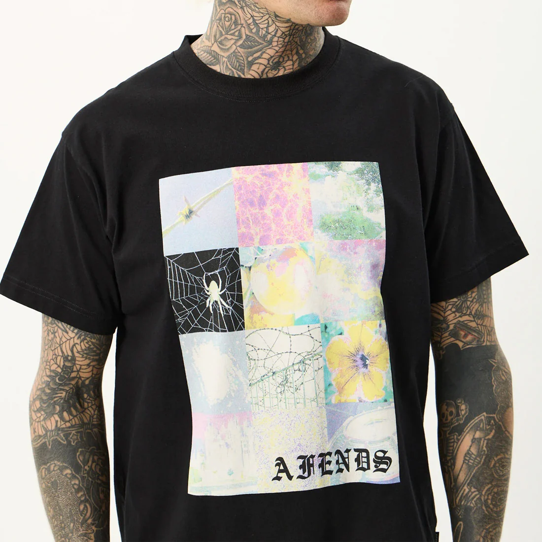 AFENDS Sadworld Heavyweight Boxy Tee - Black - Image 5