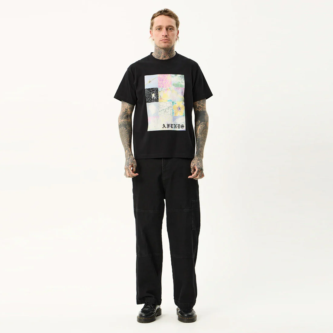 AFENDS Sadworld Heavyweight Boxy Tee - Black - Image 6