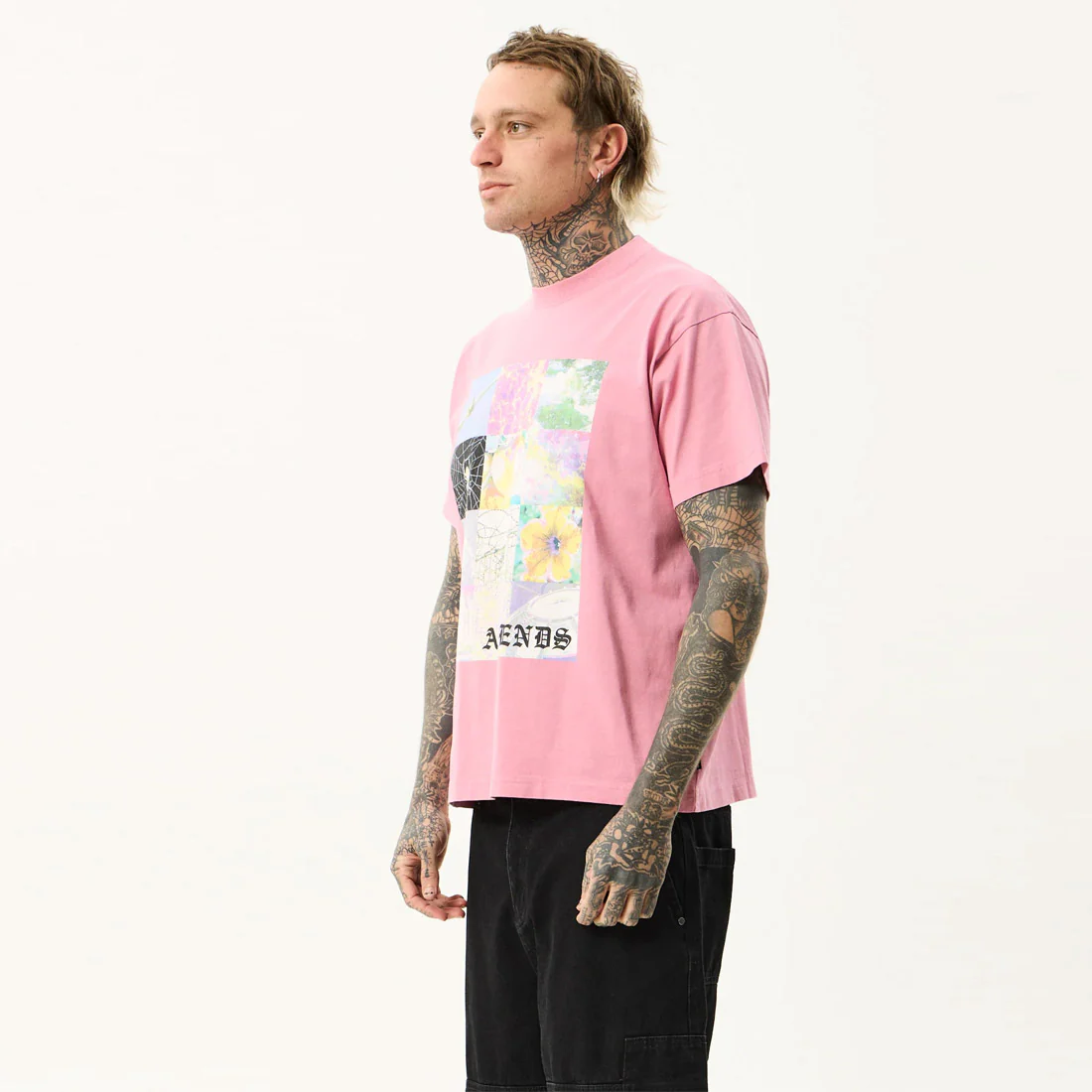 AFENDS Sadworld Heavyweight Boxy Tee - Washed Marrakesh - Image 3