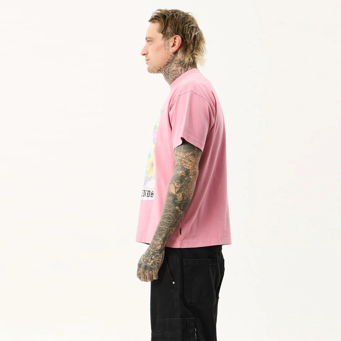 AFENDS Sadworld Heavyweight Boxy Tee - Washed Marrakesh - Image 4