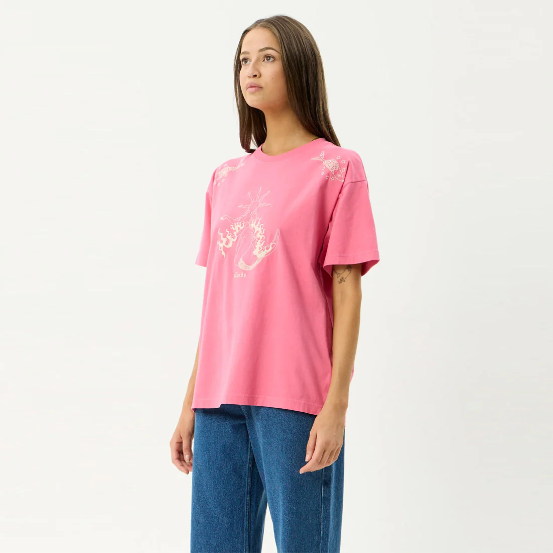 AFENDS Women's Sea Siren Oversized Tee - Washed Raspberry - Image 2