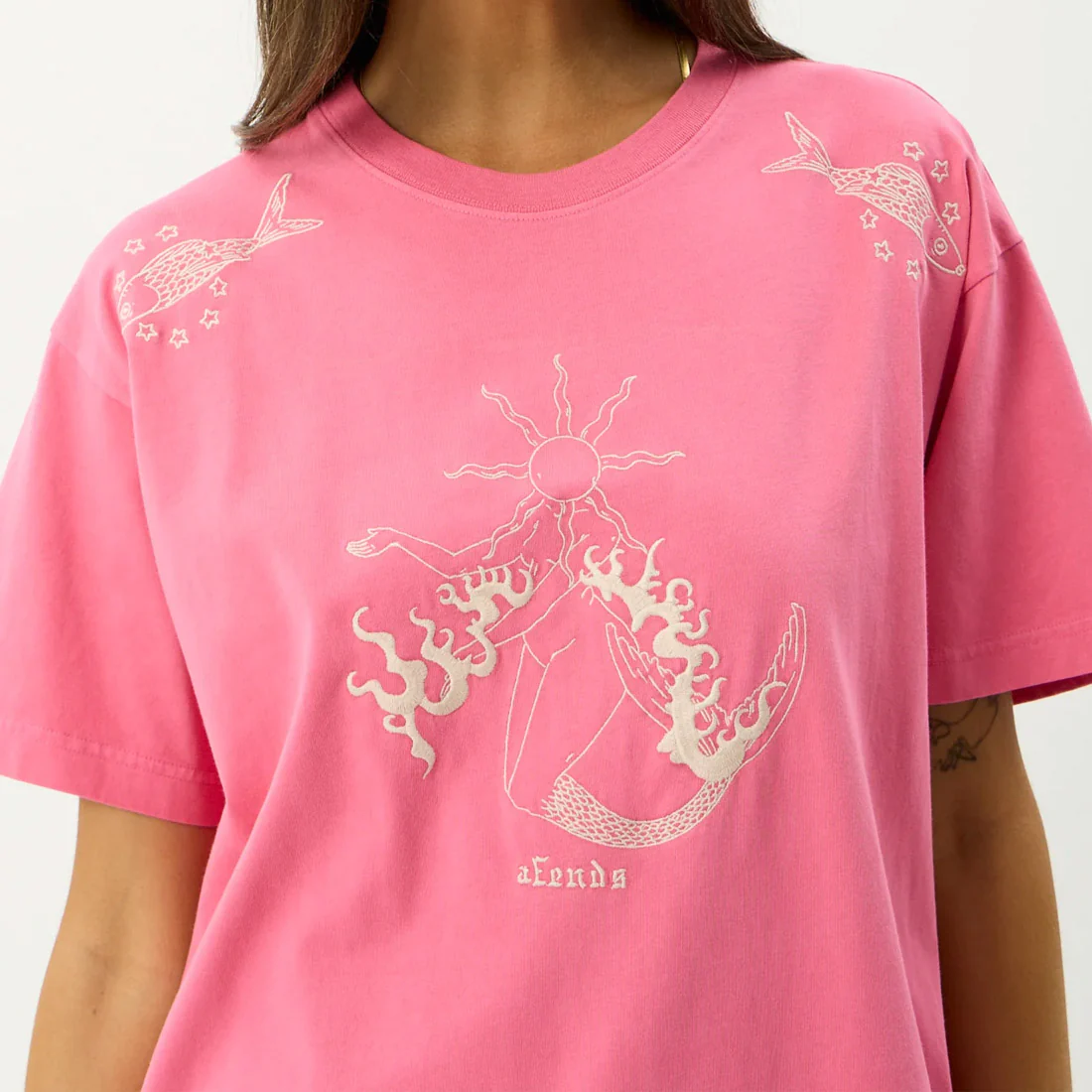 AFENDS Women's Sea Siren Oversized Tee - Washed Raspberry - Image 5