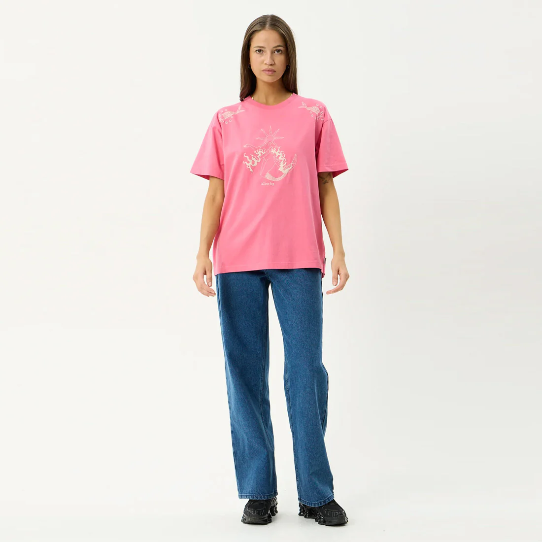 AFENDS Women's Sea Siren Oversized Tee - Washed Raspberry - Image 6