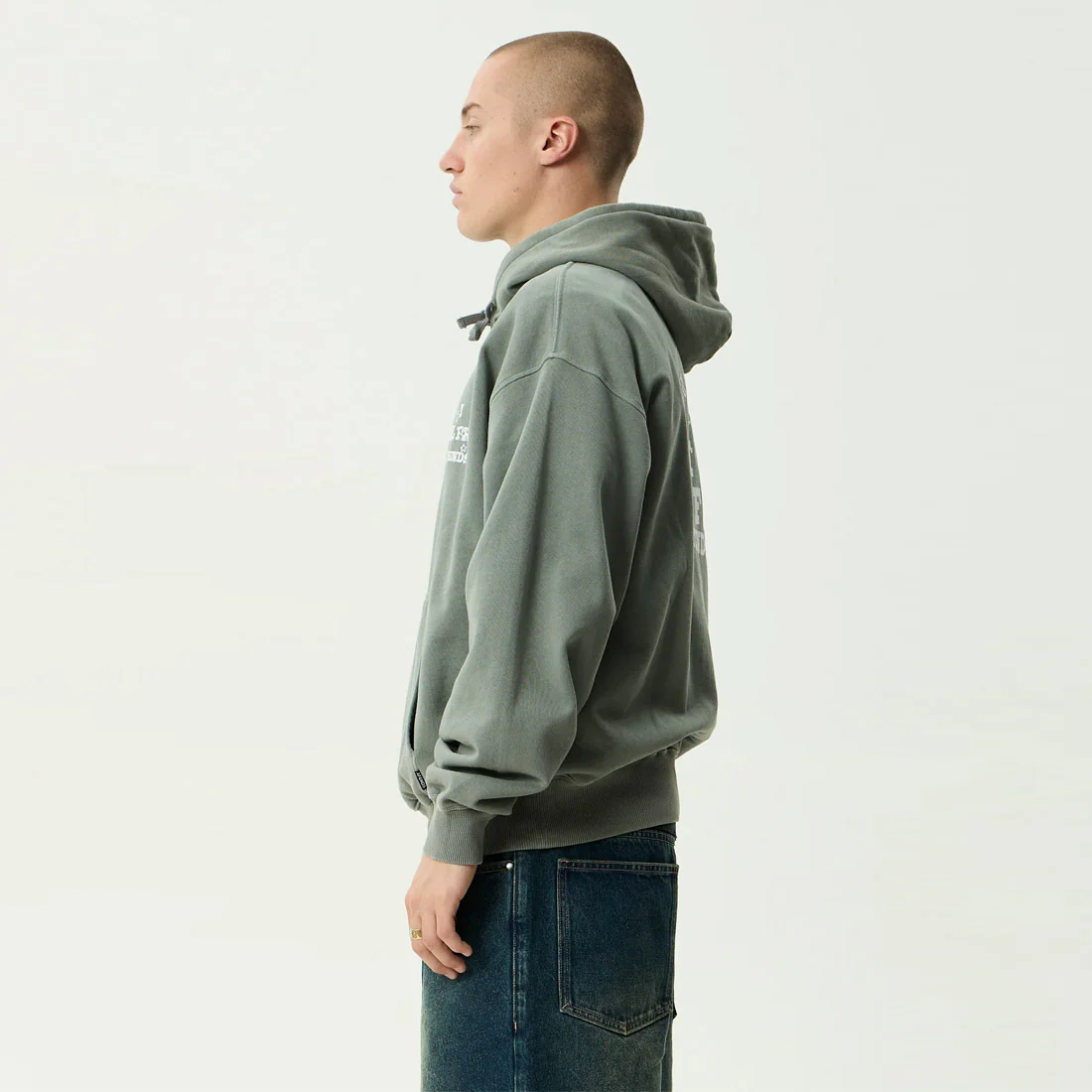 AFENDS Sonoran Boxy Pull On Hood - Washed Sycamore - Image 3