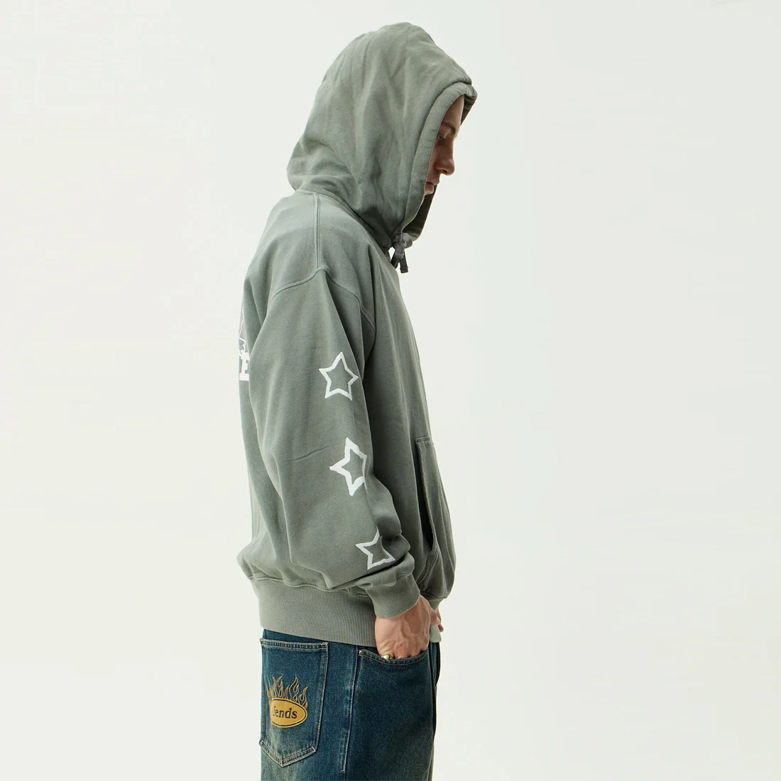 AFENDS Sonoran Boxy Pull On Hood - Washed Sycamore - Image 5