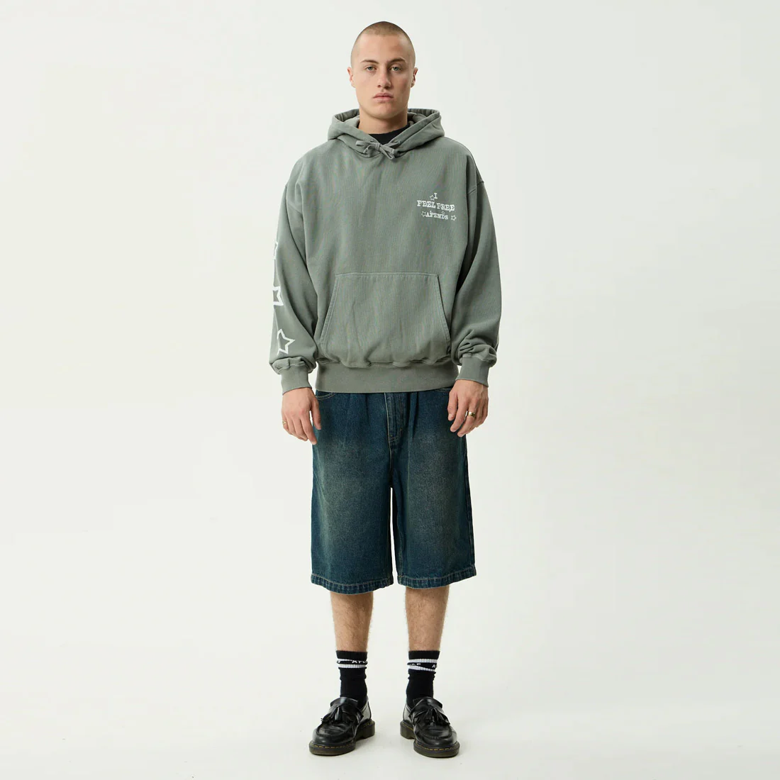 AFENDS Sonoran Boxy Pull On Hood - Washed Sycamore - Image 8