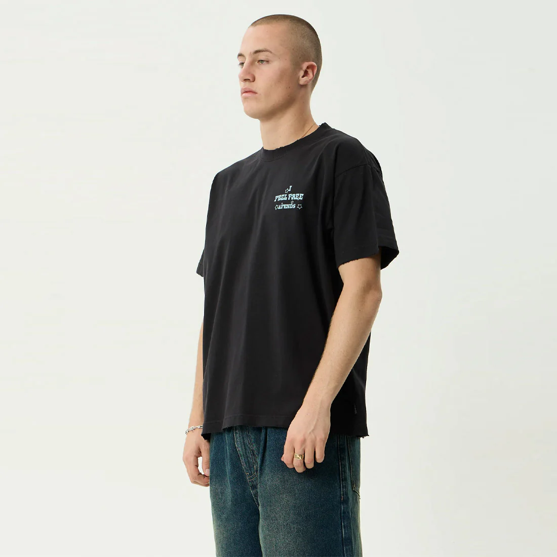 AFENDS Sonoran Boxy Tee - Stone Black - Image 2
